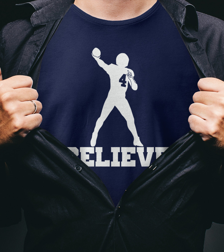 Dak Prescott Number 4 Believe Football T-Shirt