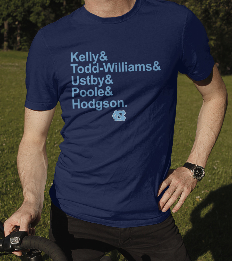 UNC Basketball Kelly Todd-Williams Ustby Poole Hodgson Names T-Shirt