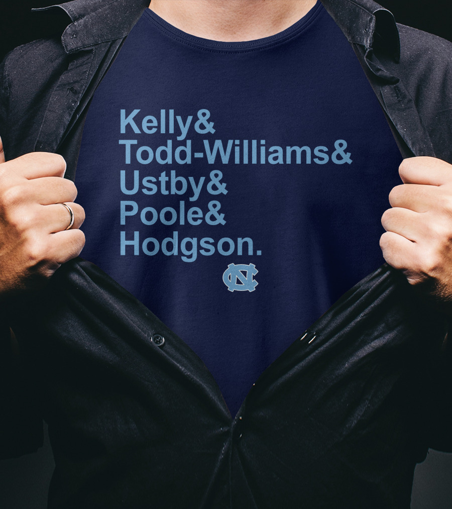 UNC Basketball Kelly Todd-Williams Ustby Poole Hodgson Names T-Shirt