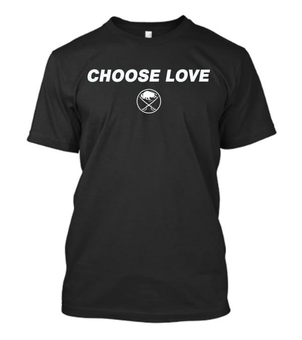 Choose Love Buffalo Sabres Logo Hockey T-Shirt