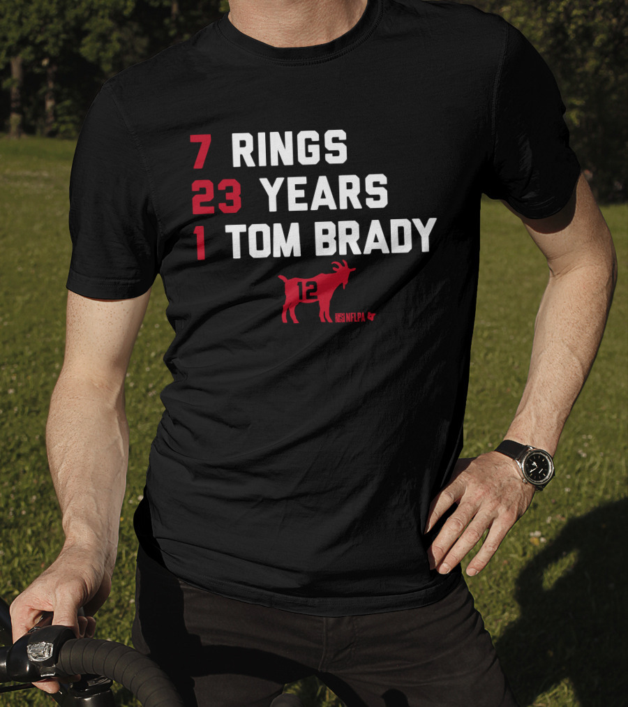 7 Rings 23 Years 1 Tom Brady NFLPA GOAT 12 T-Shirt