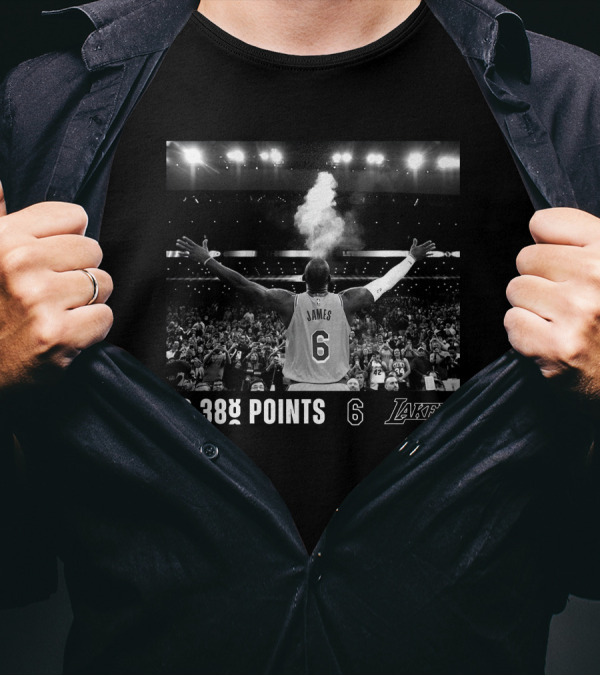 LeBron James Lakers 38,388 Points Scoring Record 6 Jersey Fans T-Shirt