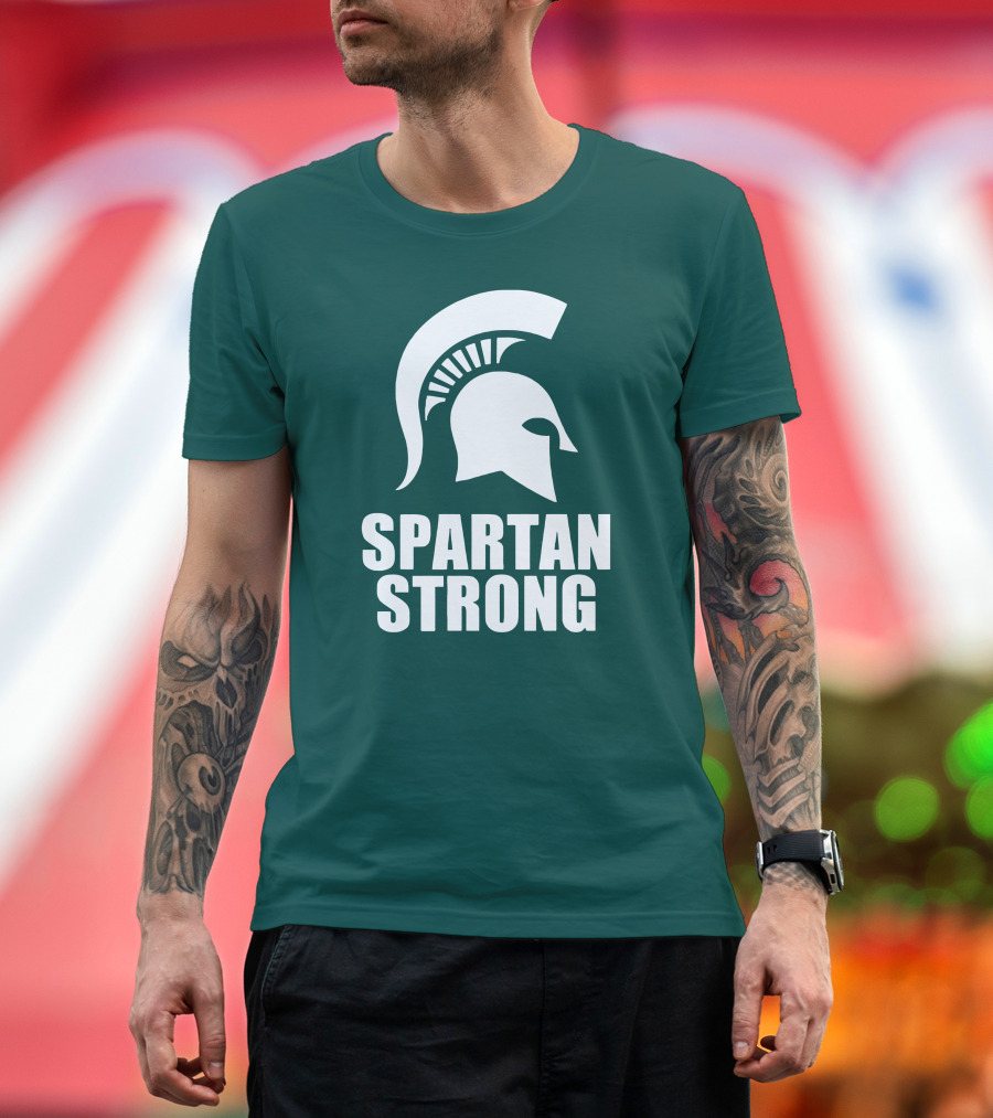 Spartan Strong MSU Helmet T-Shirt