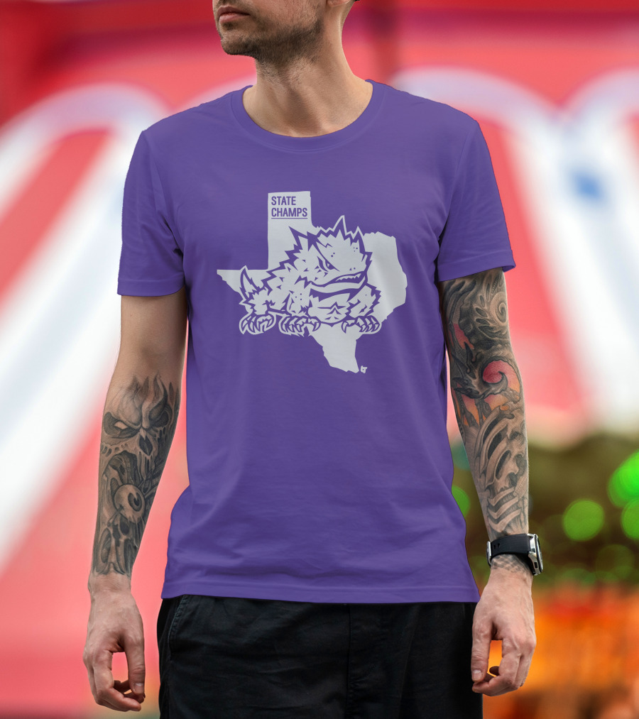 TCU State Champs Texas Horned Frog Outline T-Shirt