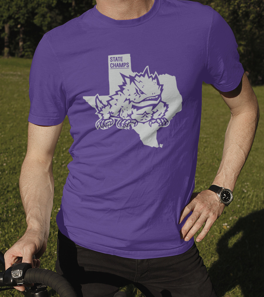 TCU State Champs Texas Horned Frog Outline T-Shirt