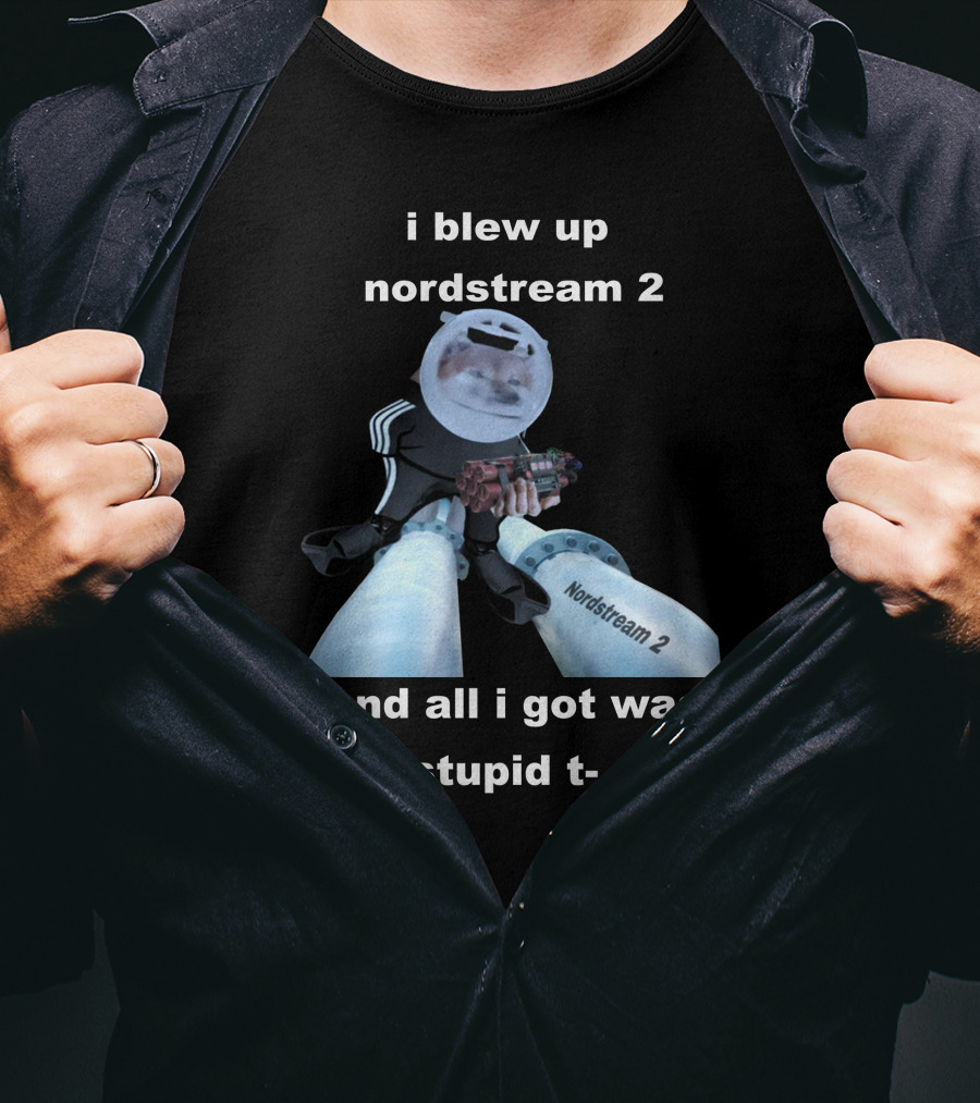 Nafo Nordstream 2 Meme With Character анд Stripes T-Shirt