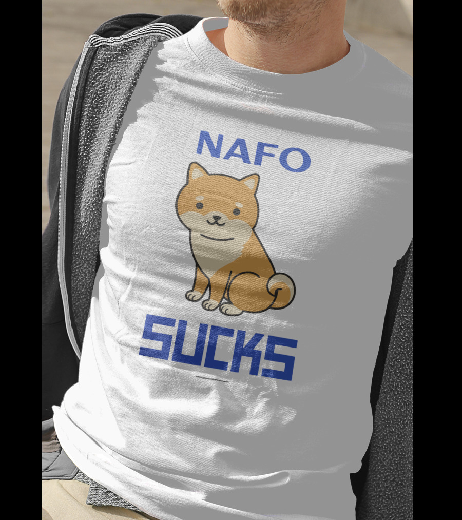 NAFO Sucks Cute Dog Cartoon T-Shirt