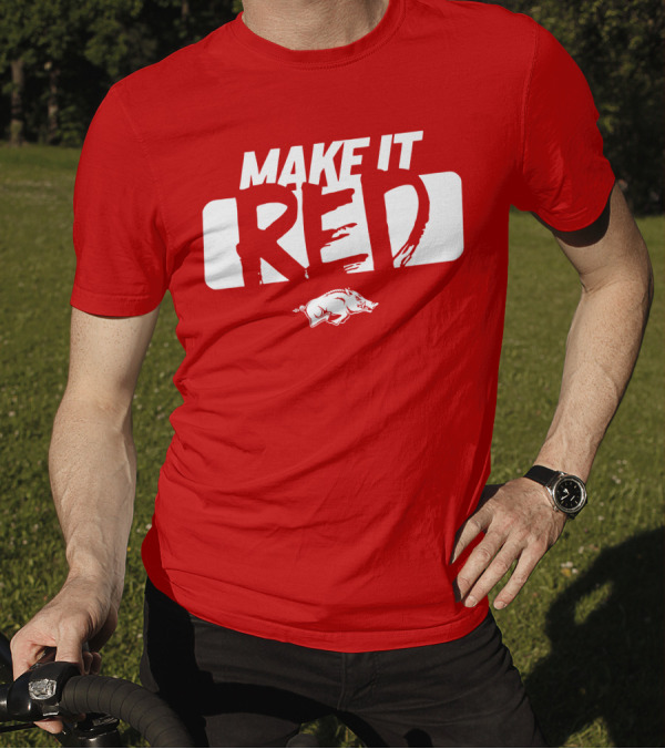 Make It Red Arkansas Razorbacks Bold Team Spirit T-Shirt