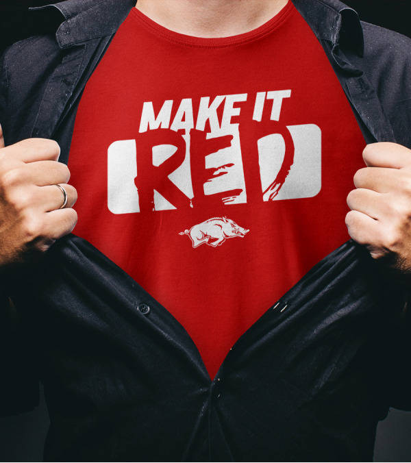 Make It Red Arkansas Razorbacks Bold Team Spirit T-Shirt
