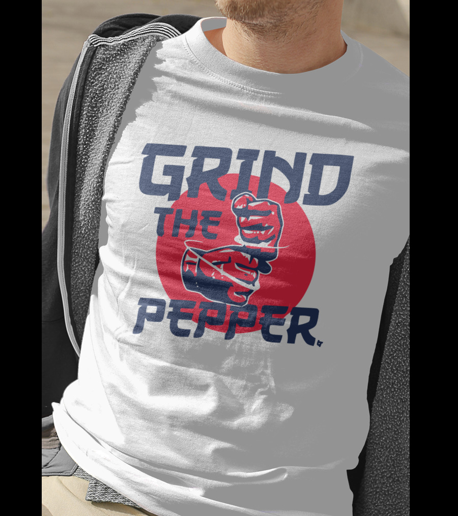 Grind The Pepper Japan Hand Gesture Red Circle Background T-Shirt