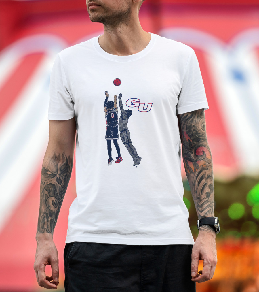Gonzaga Basketball Julian Strawther Iconic Game-Winning Shot GU T-Shirt