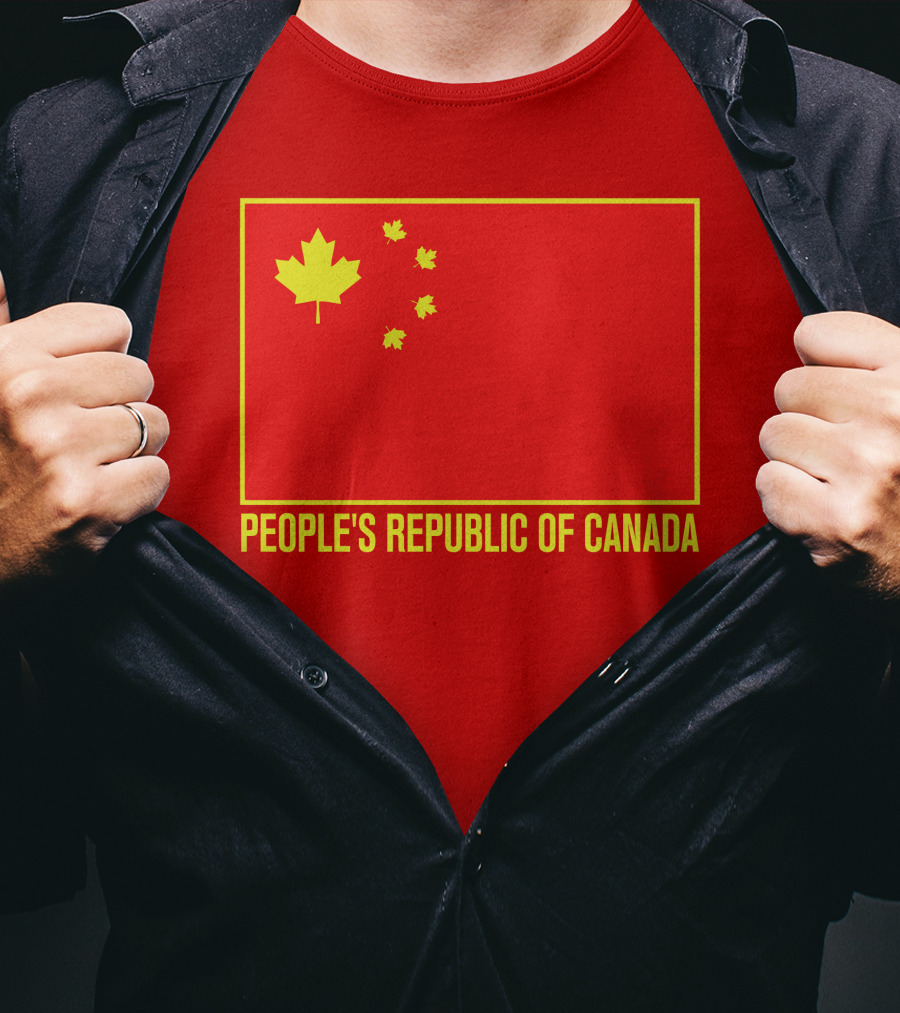 W Brett Wilson People's Republic Of Canada Chinese Flag Red Maple Leaves T-Shirt