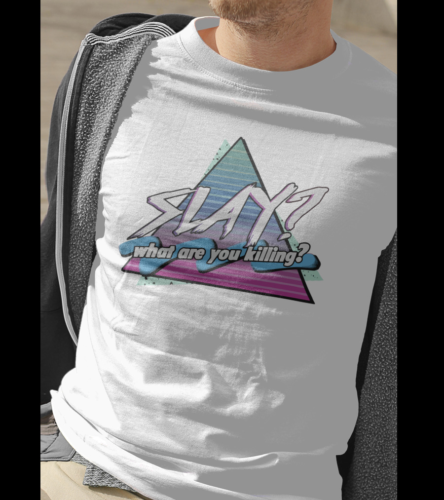Slay What Are You Killing Retro Triangle Gradient T-Shirt