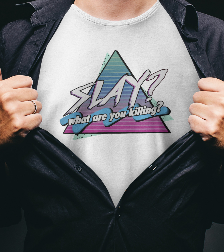 Slay What Are You Killing Retro Triangle Gradient T-Shirt