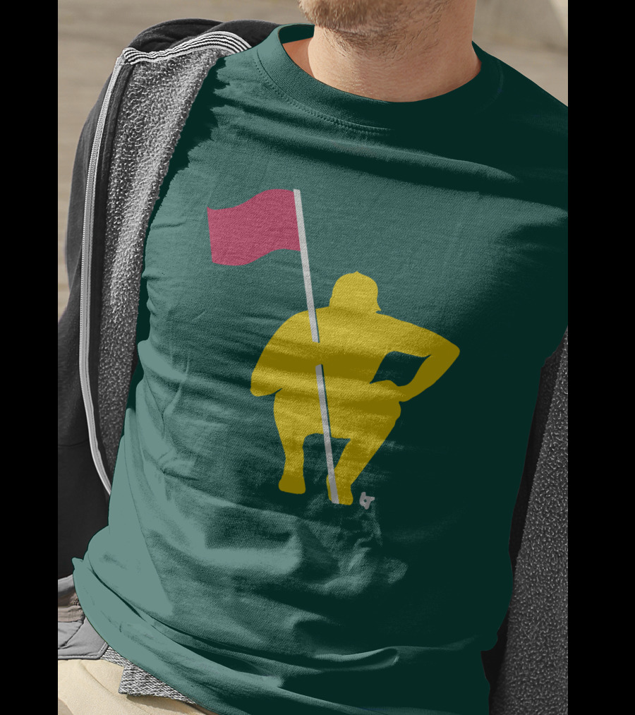 The Caddie Network April In Georgia Crouching Golfer With Red Flag T-Shirt