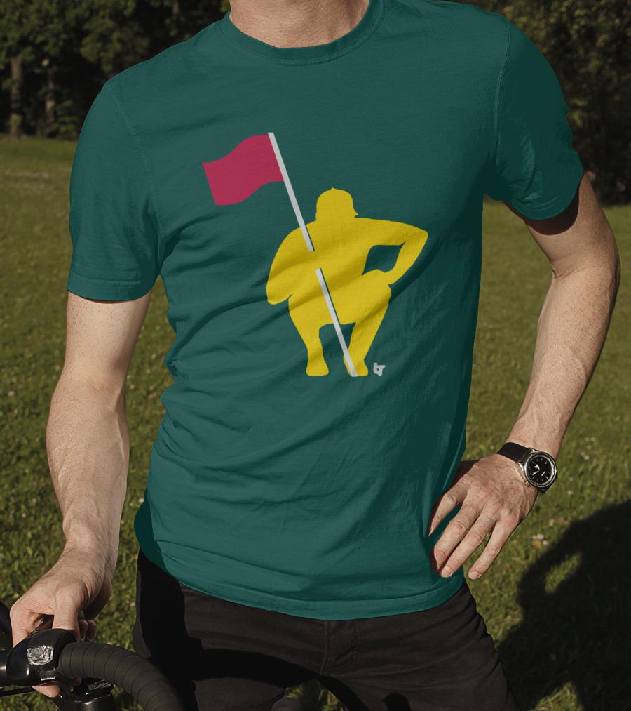 The Caddie Network April In Georgia Crouching Golfer With Red Flag T-Shirt