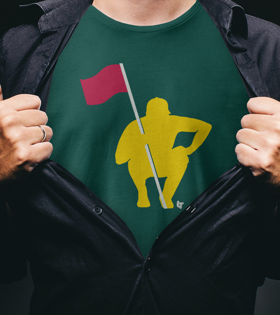 The Caddie Network April In Georgia Crouching Golfer With Red Flag T-Shirt