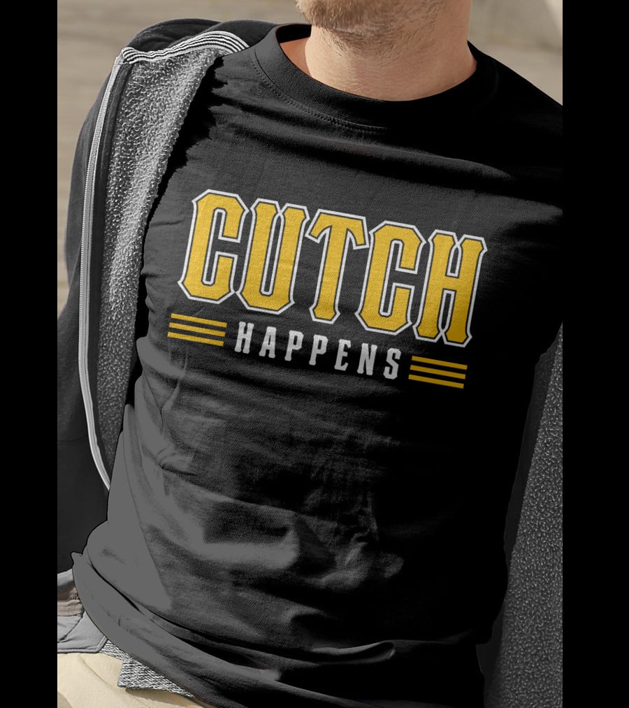 Cutch Happens Baseball Humor Yellow T-Shirt