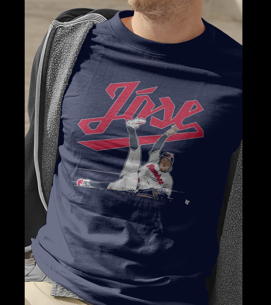 José Ramírez Slide Illustration With Cleveland Baseball Inspiration T-Shirt