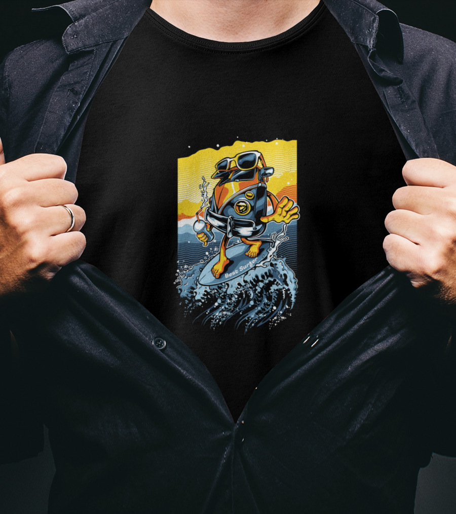 Bus Surfing Cool Wave Adventure T-Shirt