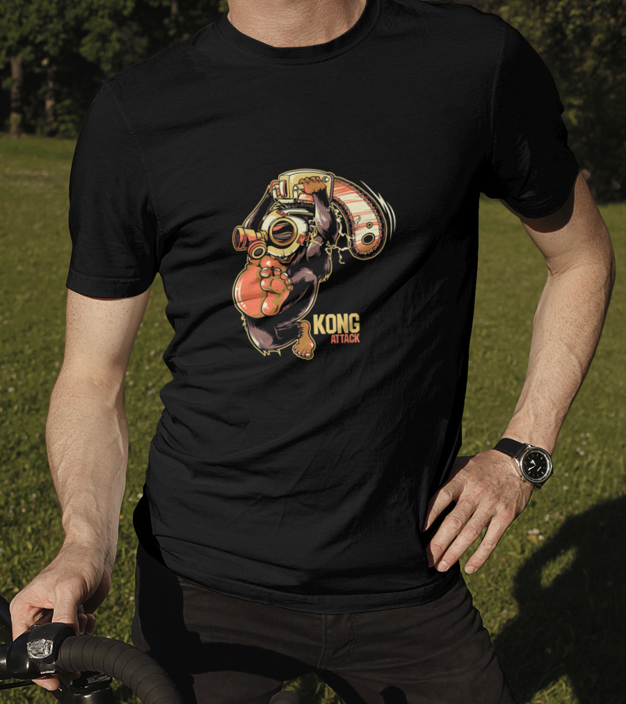 Kong Attack Gas Mask Chainsaw Rampage T-Shirt