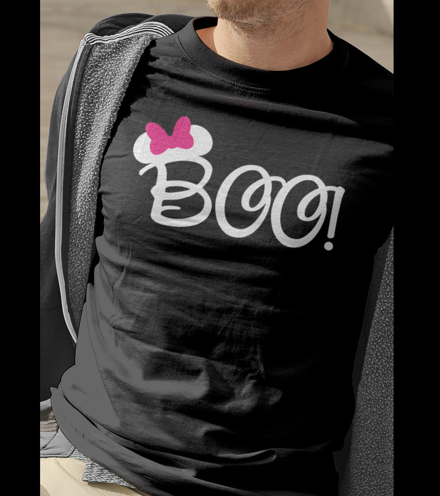 Boo Pink Bow Halloween Relaxed Fit T-Shirt