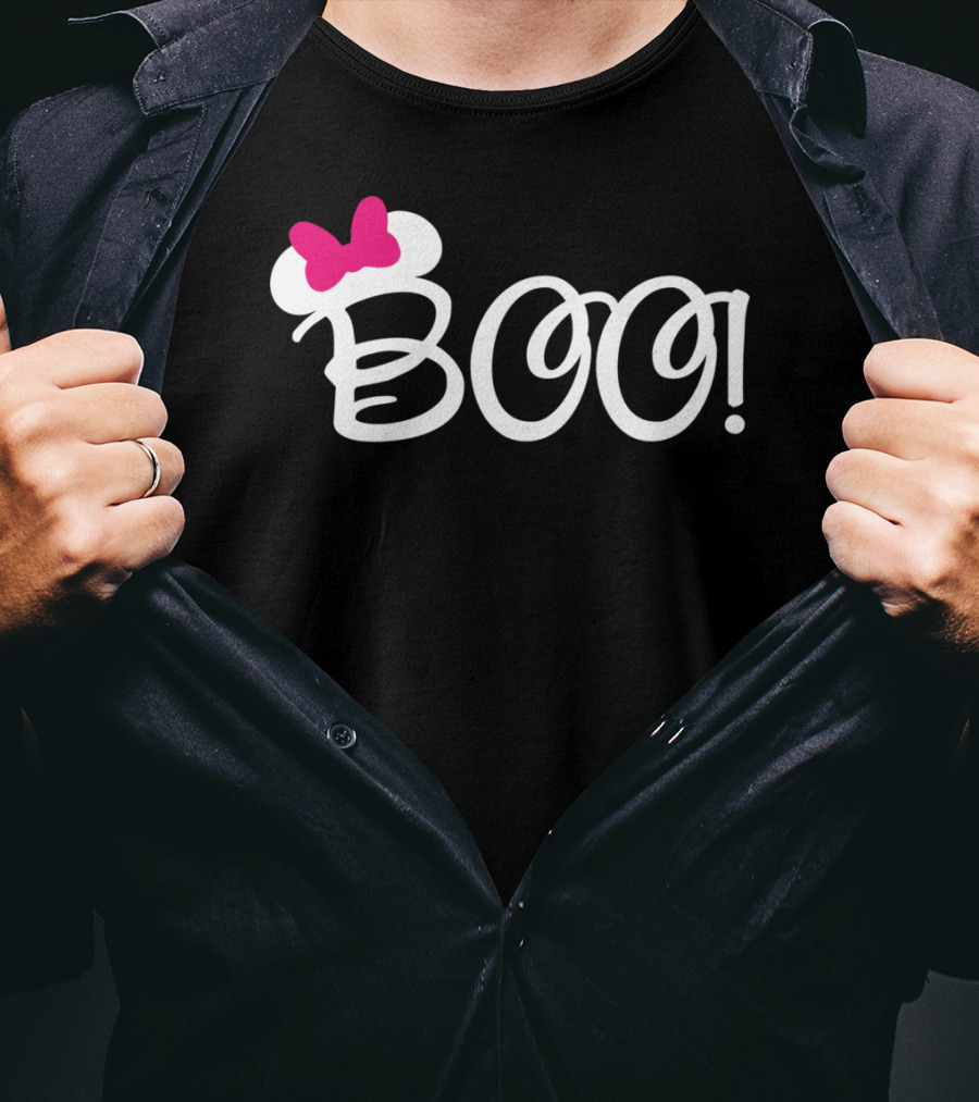 Boo Pink Bow Halloween Relaxed Fit T-Shirt