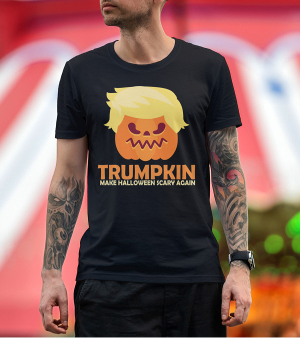 Premium T-Shirt: Trumpkin Halloween Pumpkin Make Halloween Scary Again T-Shirt Trumpkin Halloween Pumpkin Make Halloween Scary Again T-Shirt