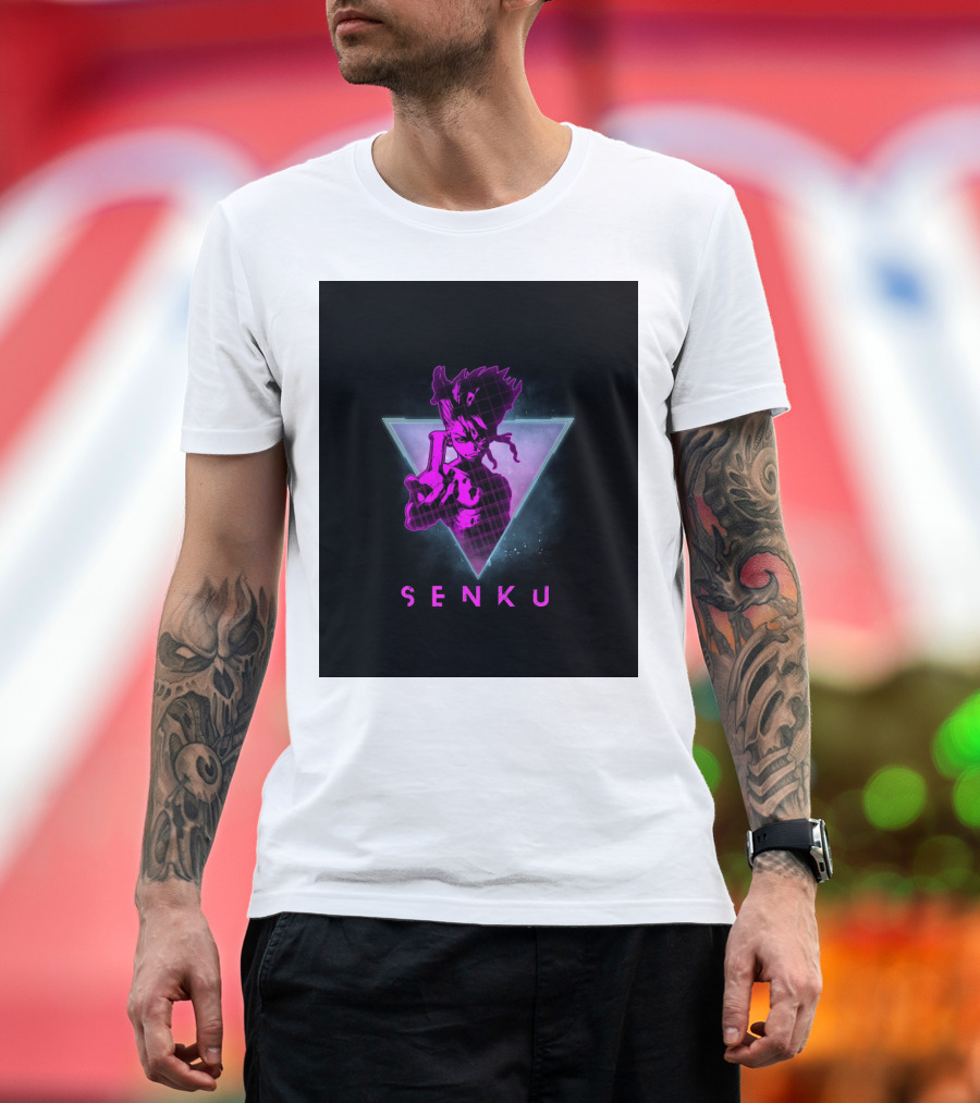 Senku Ishigami Neon 80s Retro Aesthetic Dr Stone Anime T-Shirt