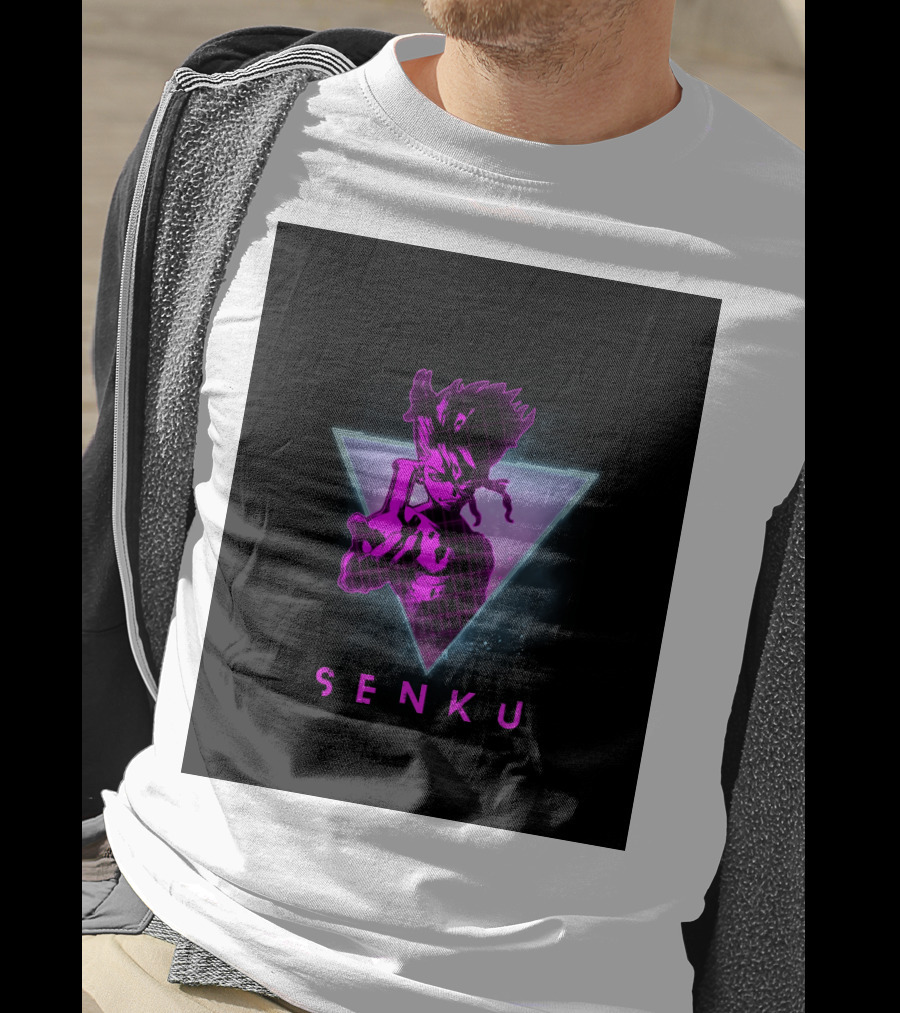 Senku Ishigami Neon 80s Retro Aesthetic Dr Stone Anime T-Shirt