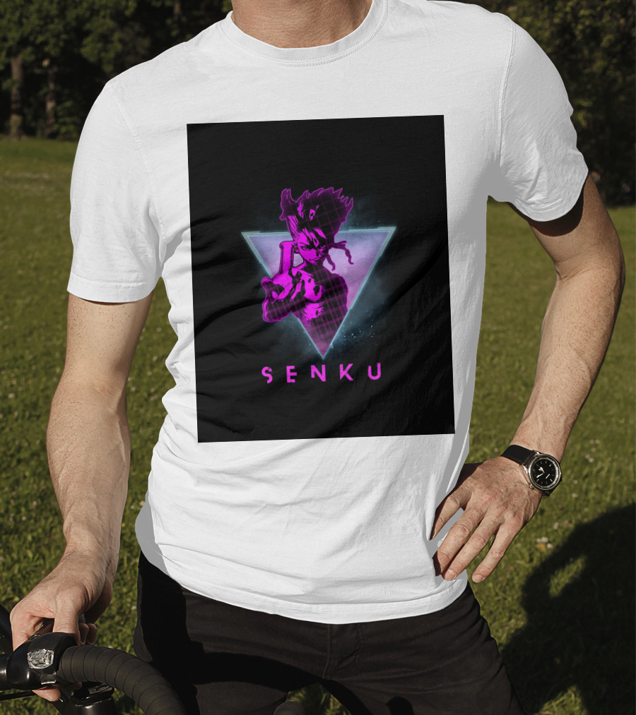 Senku Ishigami Neon 80s Retro Aesthetic Dr Stone Anime T-Shirt