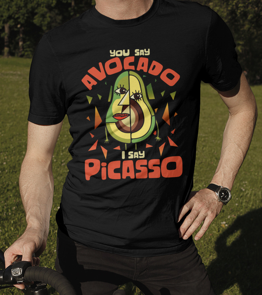 You Say Avocado I Say Picasso Cubist Avocado Face Art Teacher Humor T-Shirt