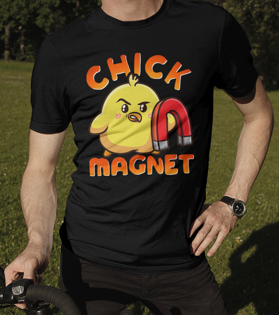 Chick Magnet Funny Halloween Costume Magnetic Little Chick With Magnet T-Shirt