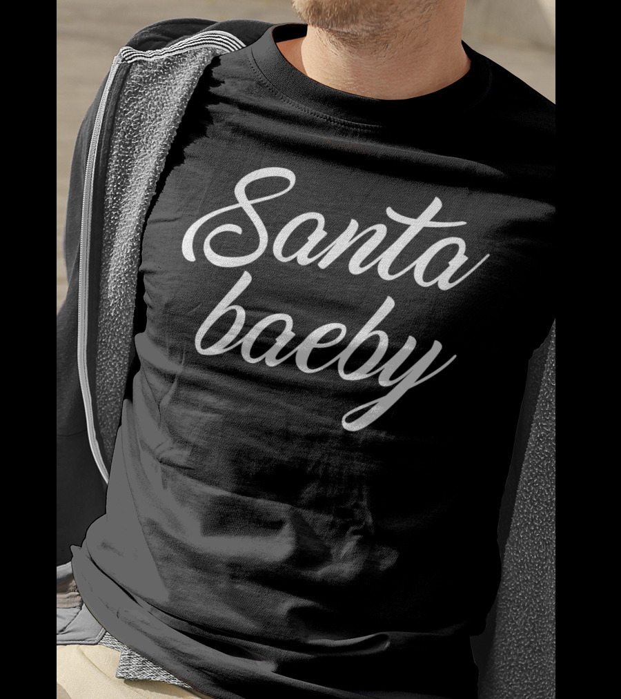 Santa Baeby Christmas Holiday Fitted T-Shirt