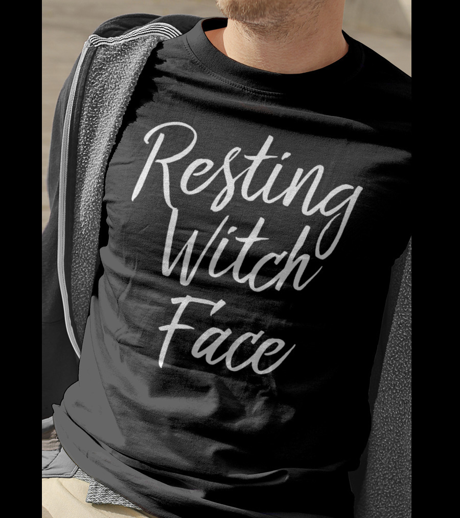 Resting Witch Face Fitted Shirt Halloween Humor T-Shirt