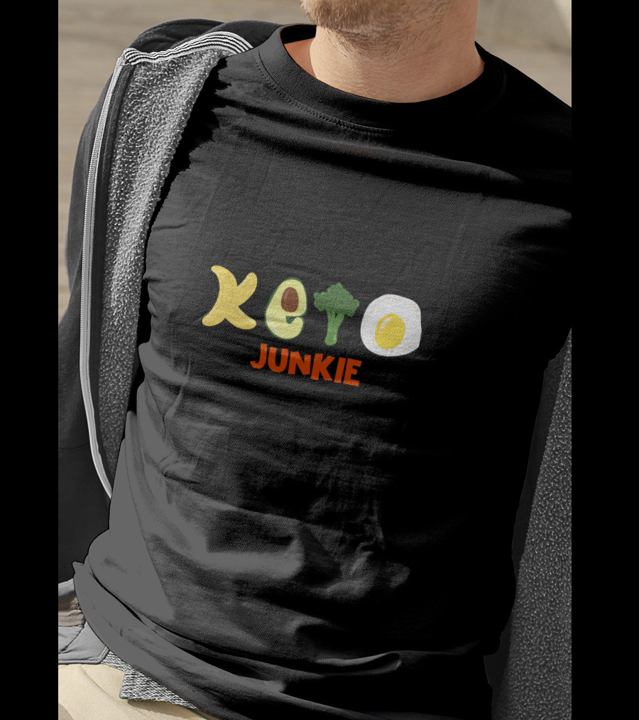 Keto Diet Junkie Avocado Broccoli Egg Ketogenic Food T-Shirt
