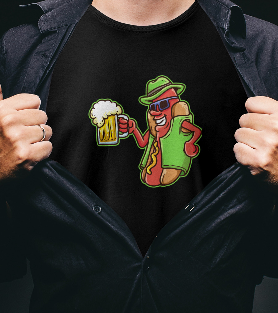 Oktoberfest Beer Hotdog Bratwurst German T-Shirt