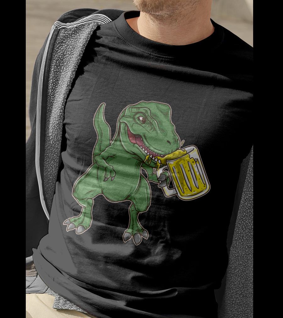 Dinosaur Prost Oktoberfest Drinking Team Let's Get Wrecked T-Shirt