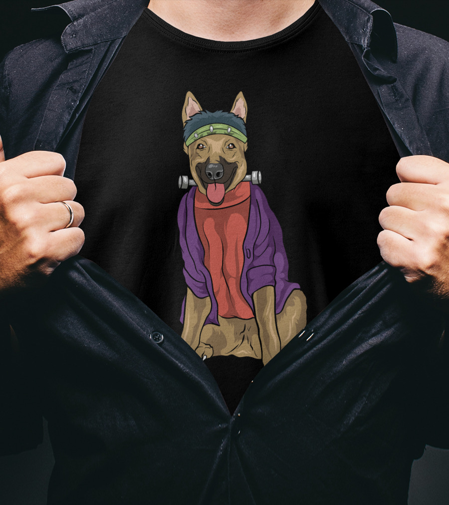 German Shepherd Frankenstein Monster Dog Halloween Humor T-Shirt