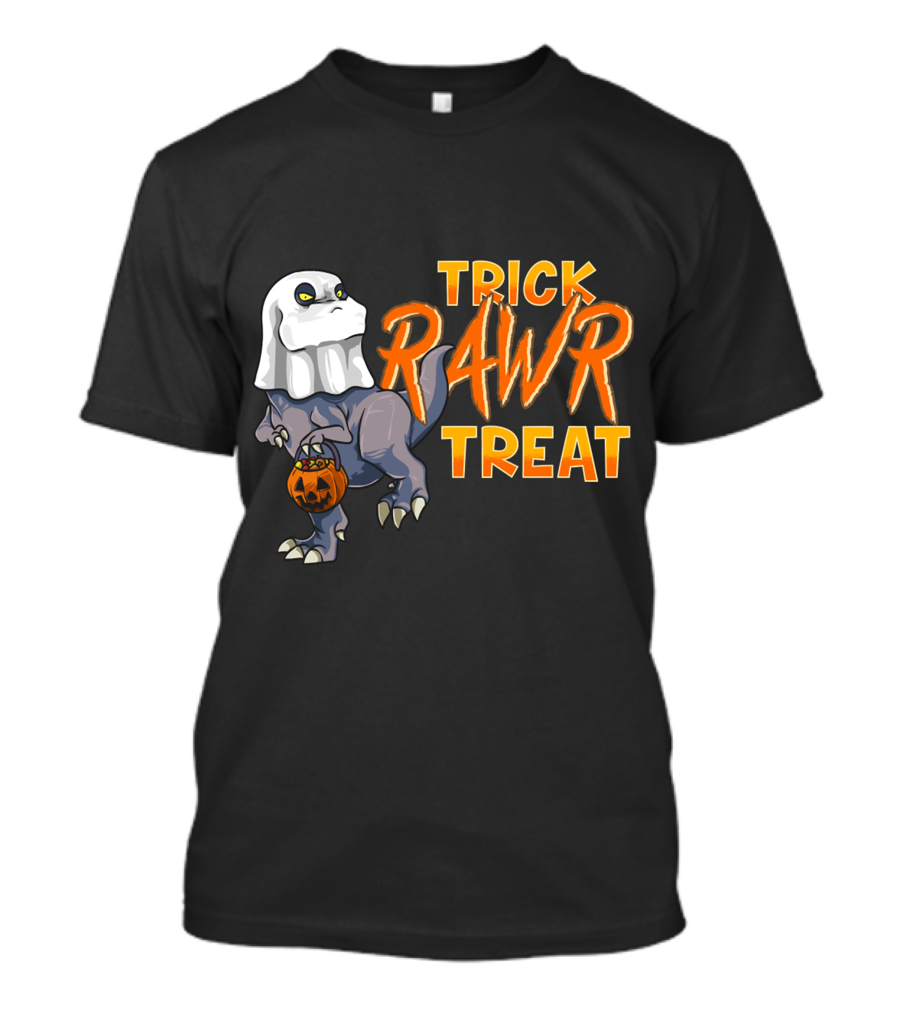 Ghost Dinosaur Trick RAWR Treat Boos Asaurus Halloween Pumpkin Paleontology Fun T-Shirt