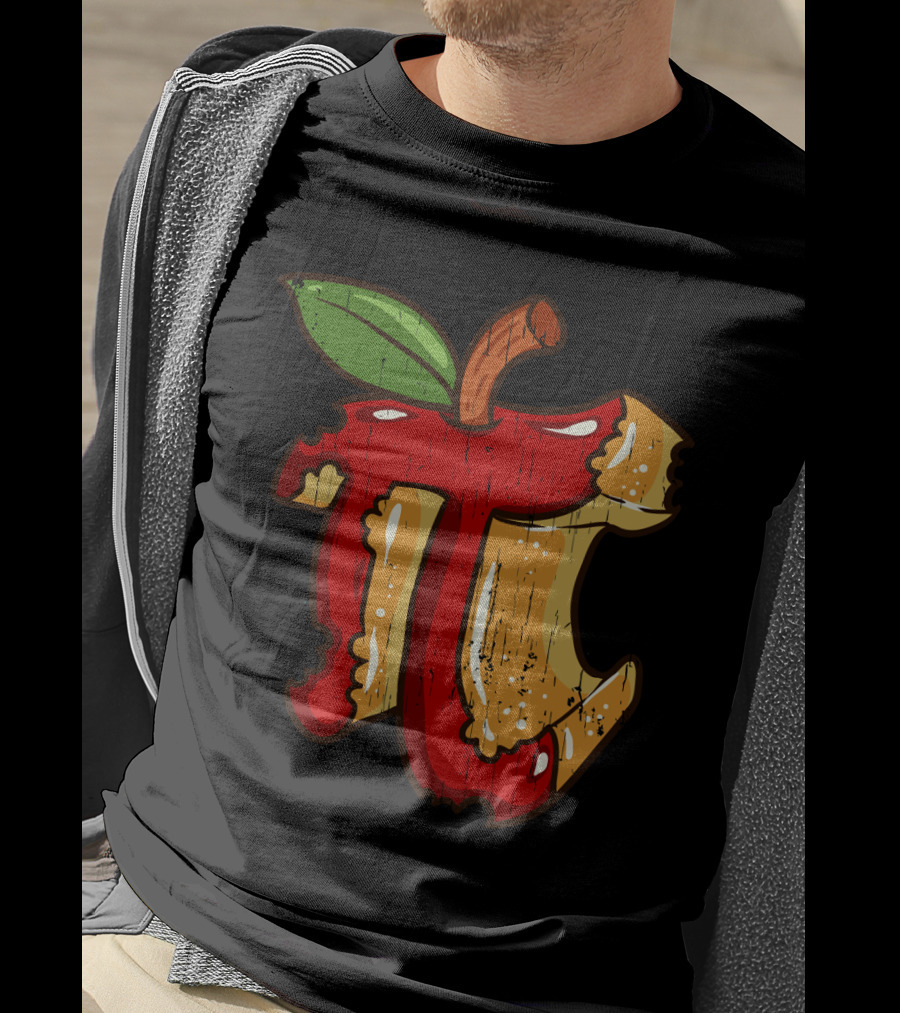 Math Teacher Apple Pi Day 3.14 Funny Math Pun Back To School Apple Core Pi T-Shirt