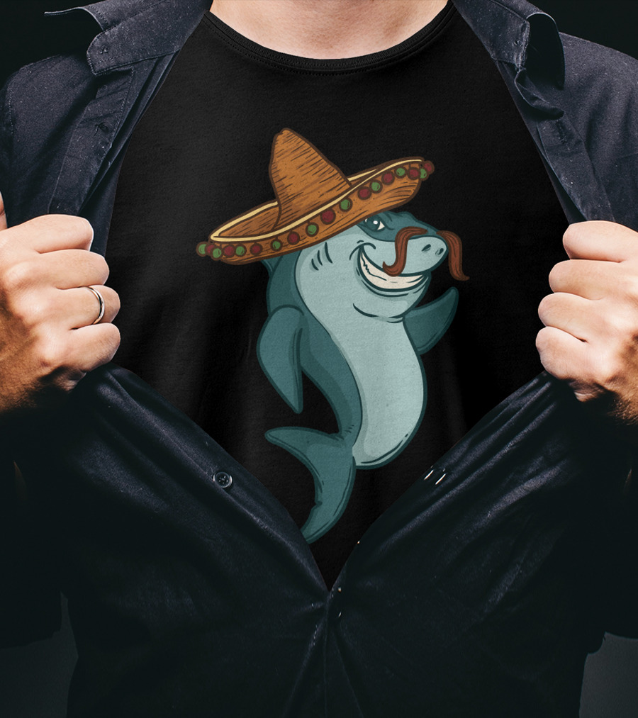 Mexican Shark Sombrero Jawsome Cinco De Mayo Lovers T-Shirt