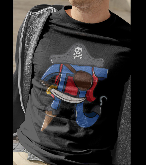 Pi Pirate Math Teacher Humorous Pi Mathematics Lovers T-Shirt