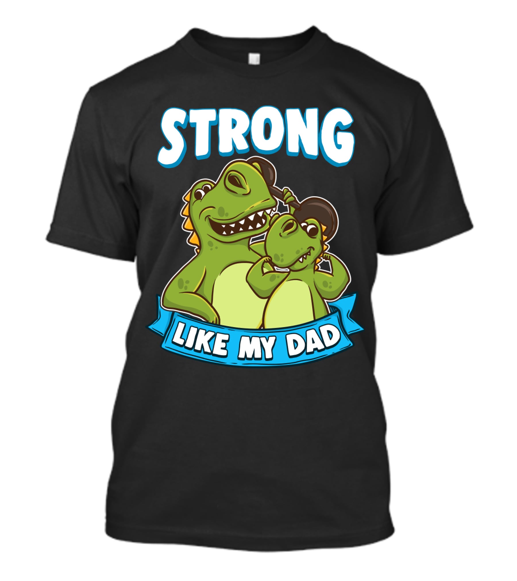 Strong Like My Dad Kawaii Daddy Dinosaur Duo T-Shirt