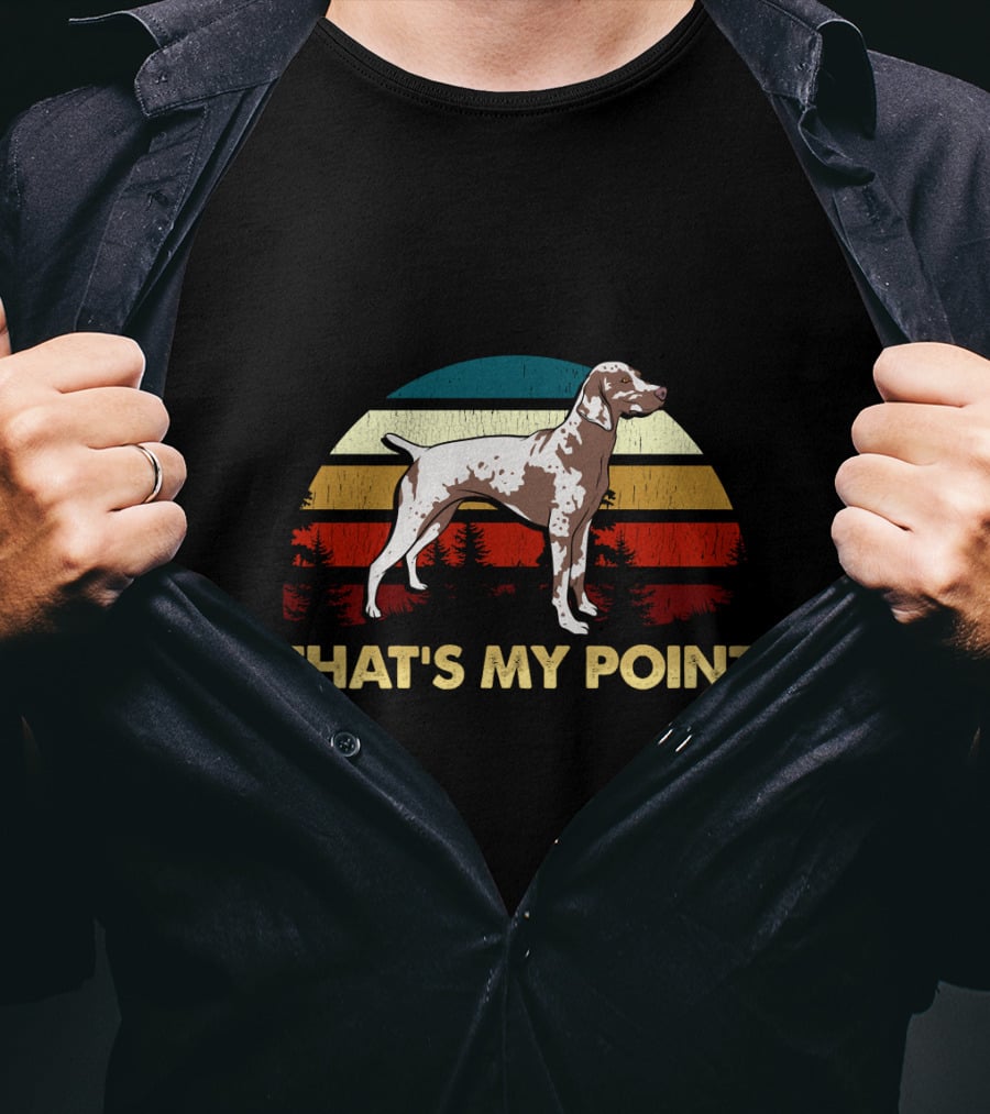 That's My Point German Shorthaired Pointer Retro Sunset Dog T-Shirt
