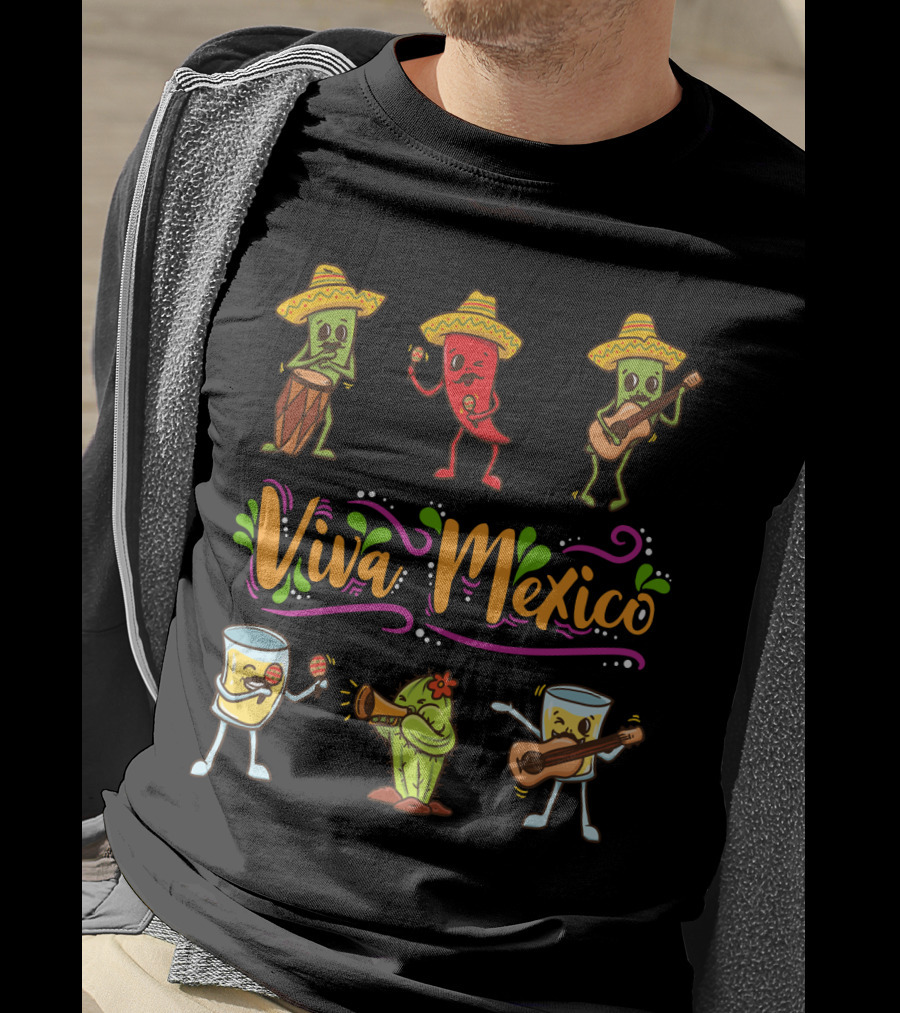 Viva Mexico Cinco De Mayo Sombrero Fiesta T-Shirt