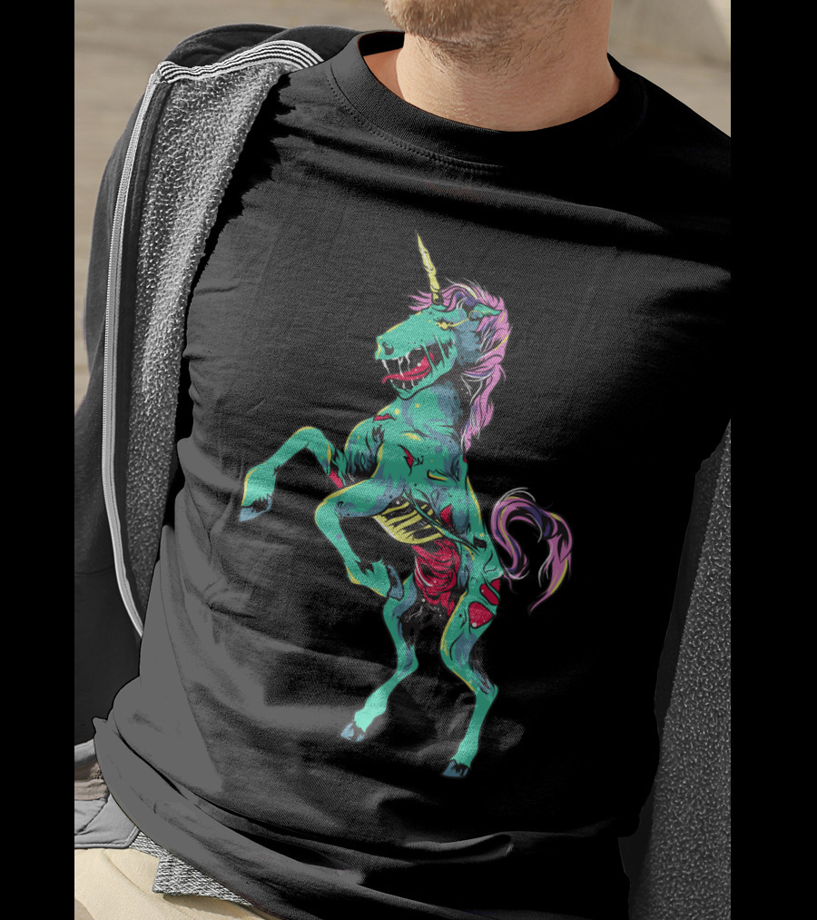 Zombiecorn Scary Zombie Unicorn Halloween Monster T-Shirt