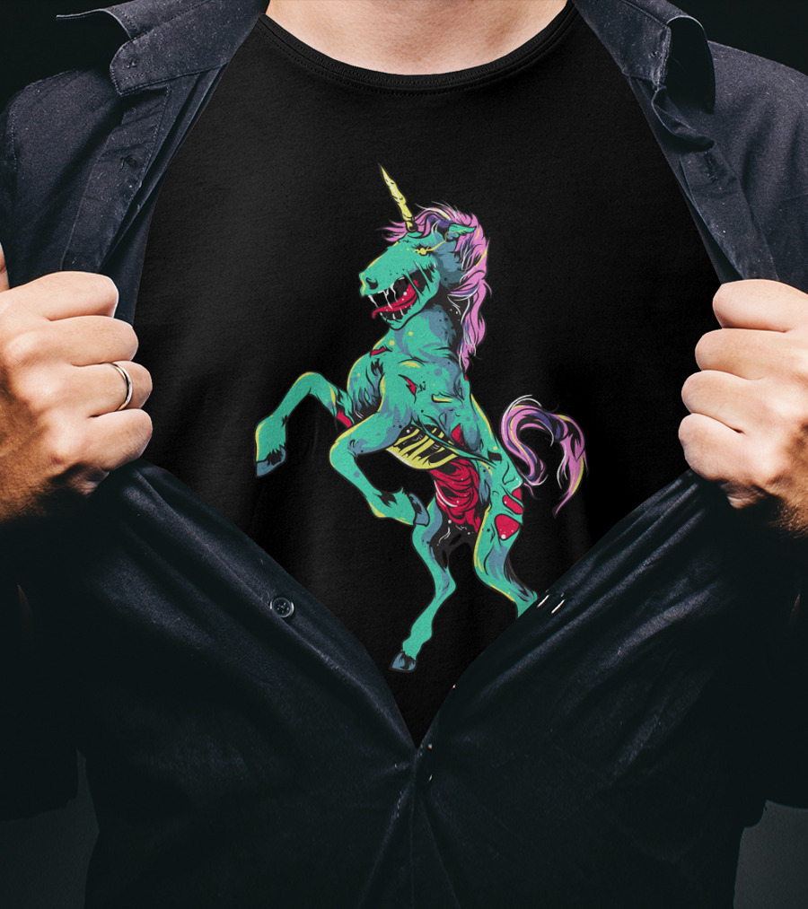 Zombiecorn Scary Zombie Unicorn Halloween Monster T-Shirt