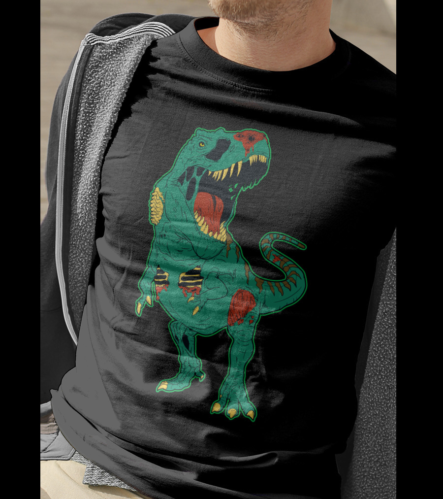 Zombiesaurus Rex Halloween Dinosaur Zombie Trick Or Treat T-Shirt