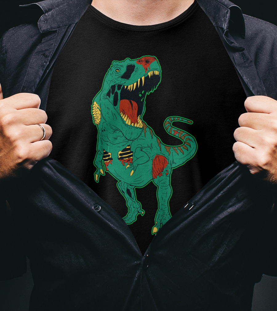 Zombiesaurus Rex Halloween Dinosaur Zombie Trick Or Treat T-Shirt